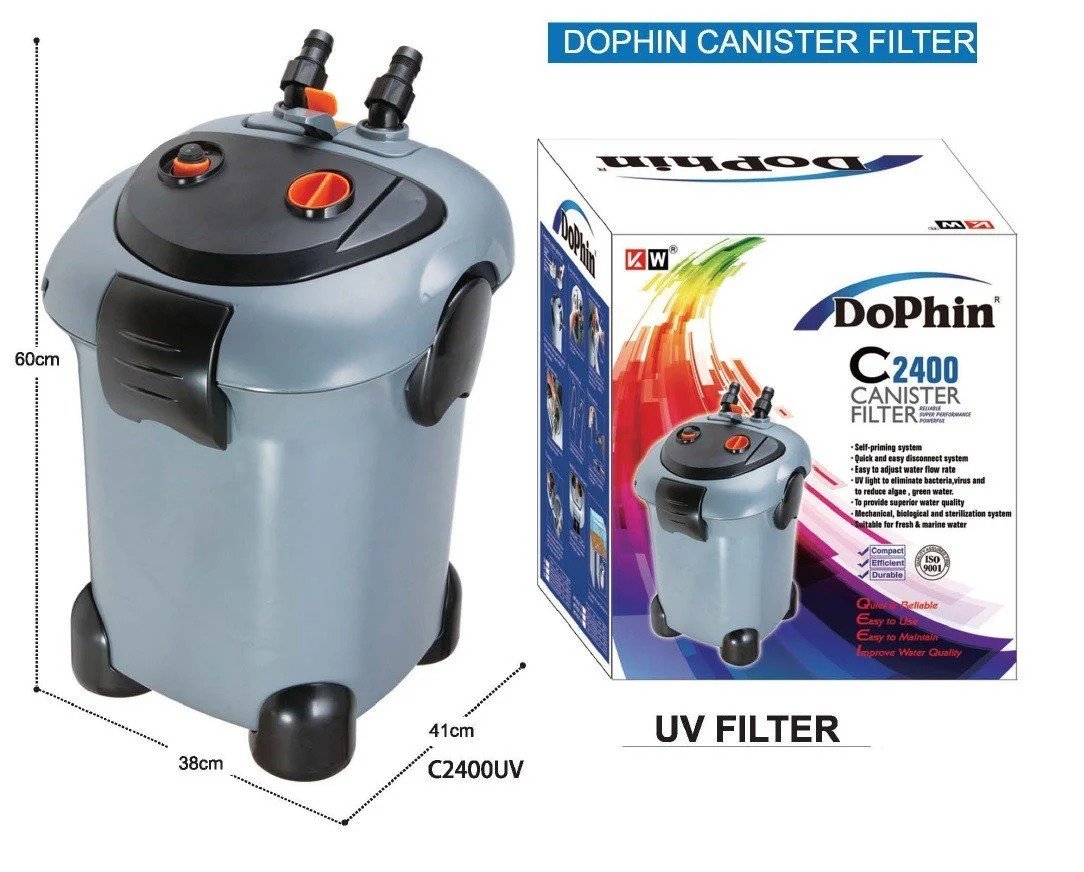 DOPHİN CF2400-UV 50W 2400 LT/S UV LAMBALI AKVARYUM DIŞ FİLTRE