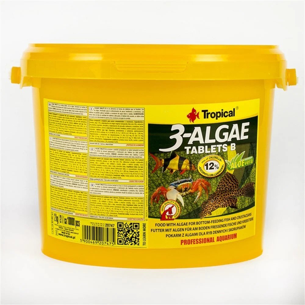 Tropical 3-Algae B Tablet 2 Lt Kova Balık Yemi