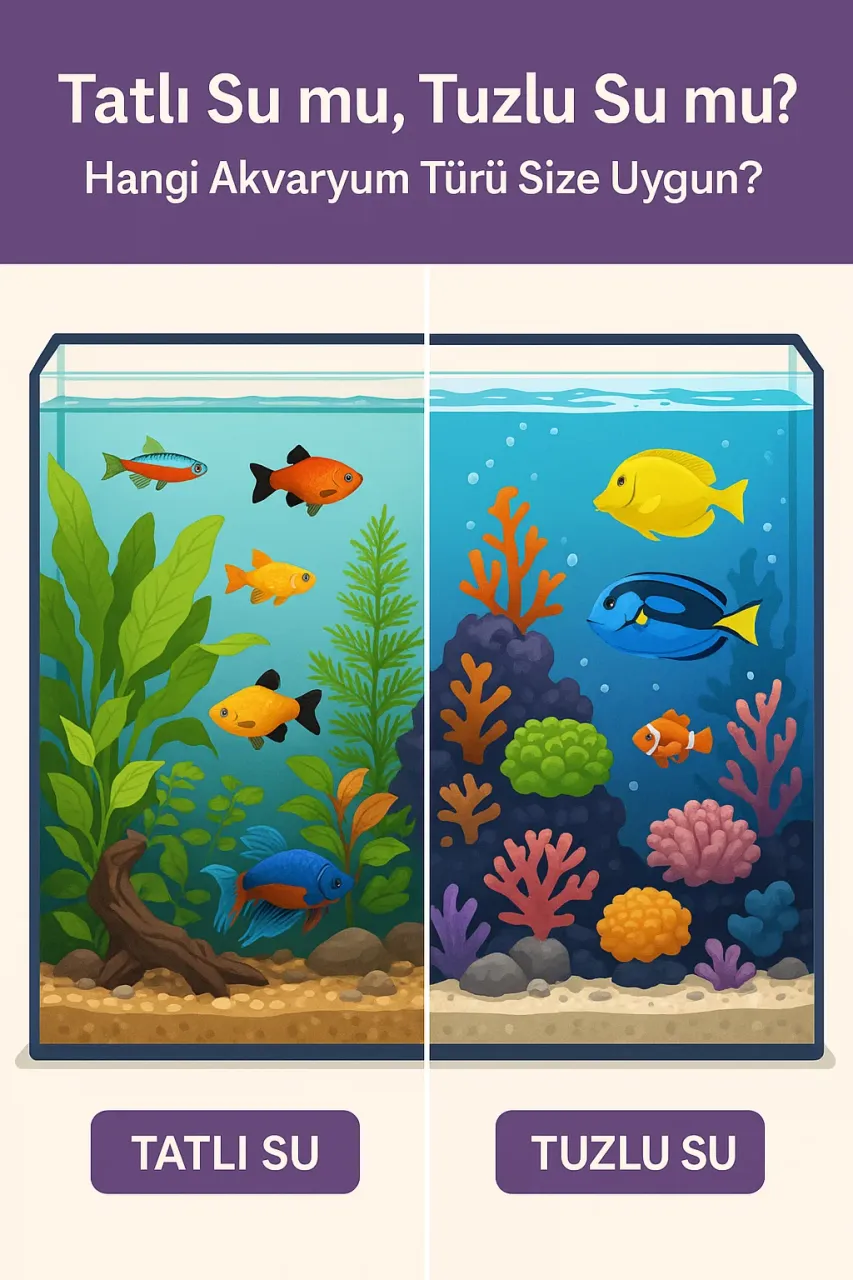 Tatlı Su mu Tuzlu Su mu? Hangi Akvaryum Türü Size Uygun?
Akvaryum hobisine başlarken en kritik kararlardan biri; tatlı su mu, yoksa tuzlu su akvaryumu mu tercih edeceğinizdir. Her iki türün de kendine has avantajları, zorlukları ve görsel farklılıkları bulunur. Peki, hangisi sizin için daha uygun?
