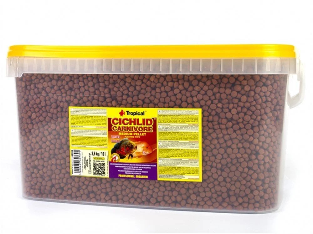 TROPİCAL CİCHLİD CARNİVORE MEDİUM PELLET 10 LT/3,6 KG KOVA BALIK YEMİ