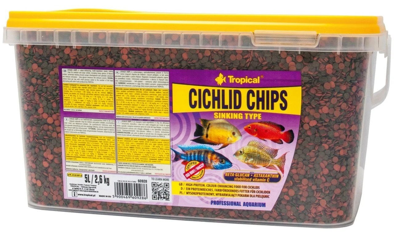Tropical Cichlid Chips 5Lt/2,6Kg Kova Balık Yemi