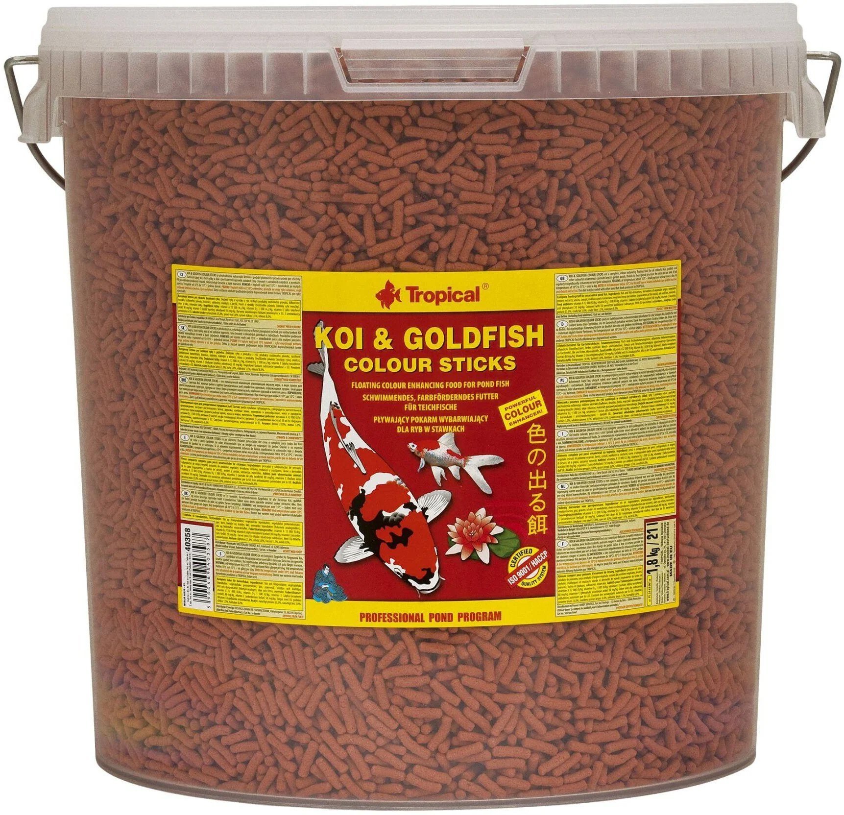 Tropical Koı&Goldfısh Colour Stıcks 21L/1,6 Kg Çuval Balık Yemi