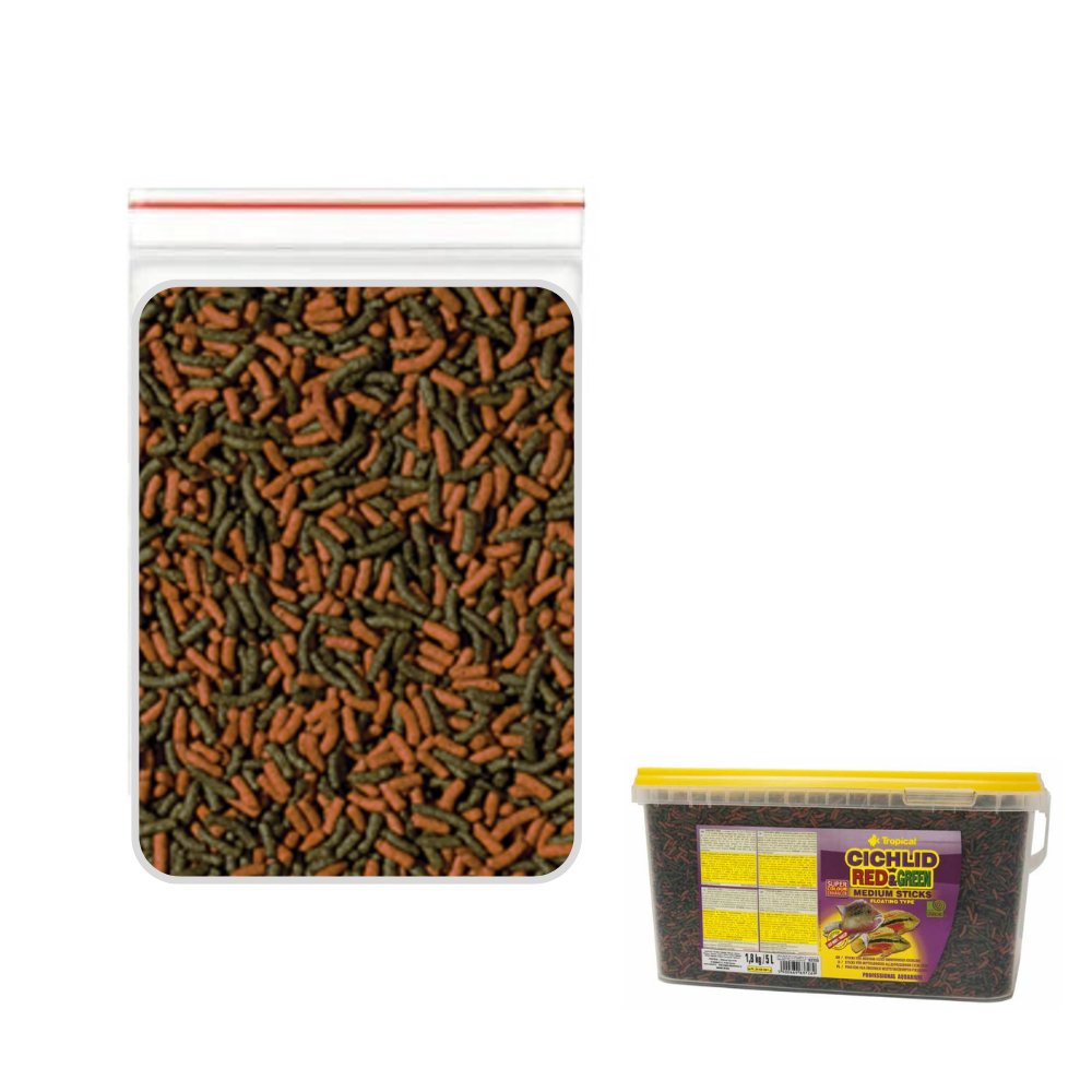 Tropical Cichlid Red Green Medium Sticks 250Gr  Balık Yemi (Açık)