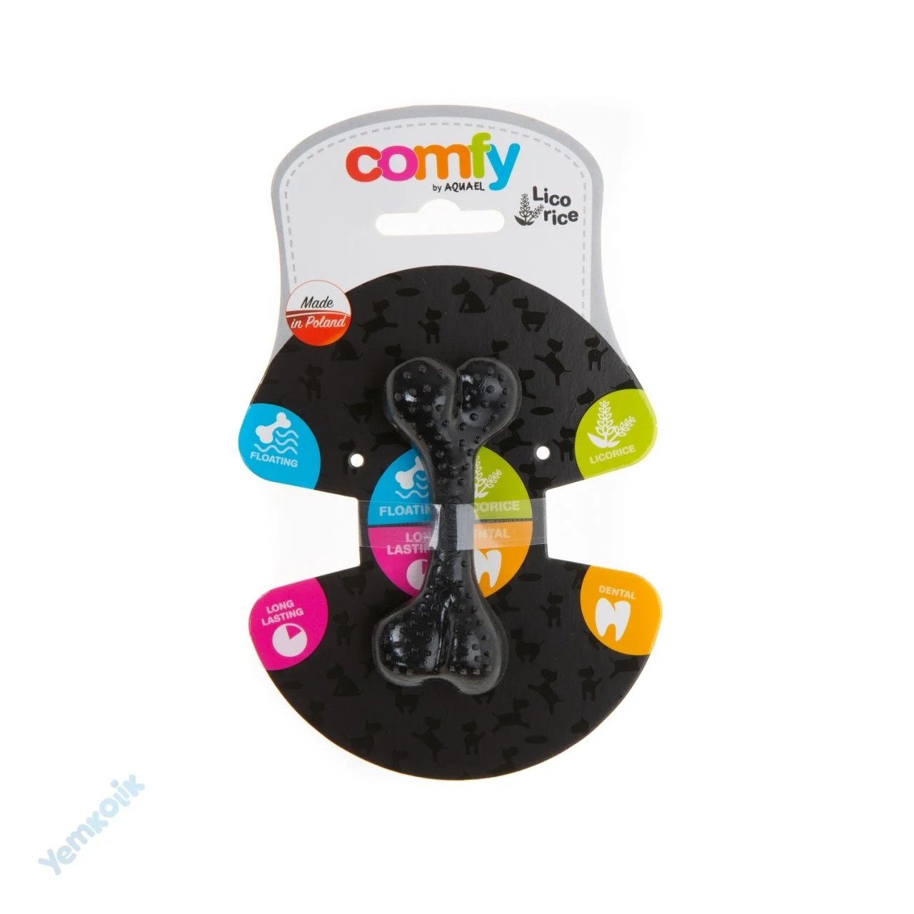 121618-AQUAEL-COMFY TOY DENT.BONE LIC. 8,5CM BLACK OYUNCAK