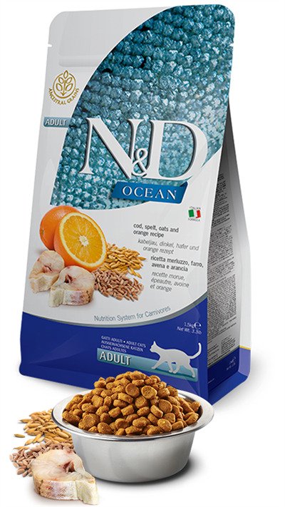 N&D Düşük Tahıllı Balıklı Portakallı Kedi Maması 10 Kg