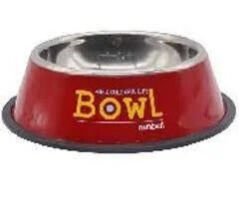 NUNBELL PET FOOD PLATE KIRMIZI METAL MAMA KABI 18CM