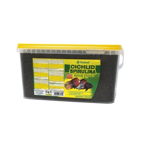 TROPİCAL CİCHLİD SPİRULİNA MEDIUM STİCKS 10L/3,6 KG kOVA BALIK YEMİ