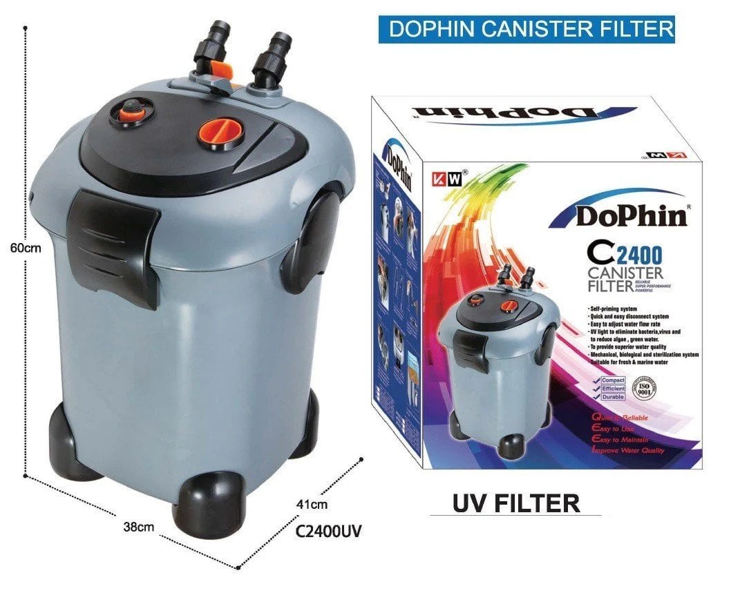 DOPHİN CF2400-UV 50W 2400 LT/S UV LAMBALI AKVARYUM DIŞ FİLTRE