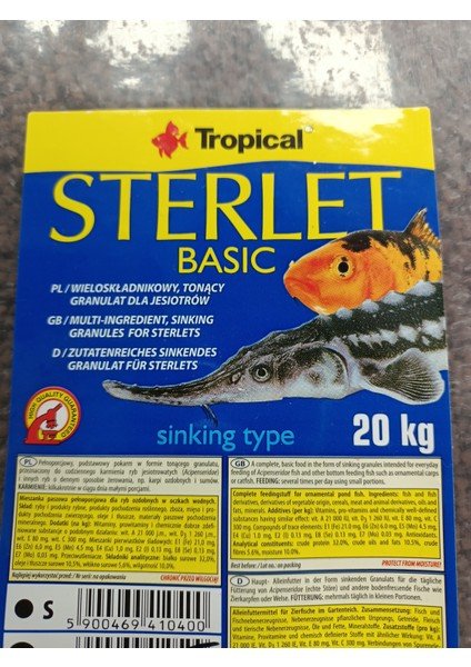 TROPİCAL STERLET BASIC SMALL 20 KG
