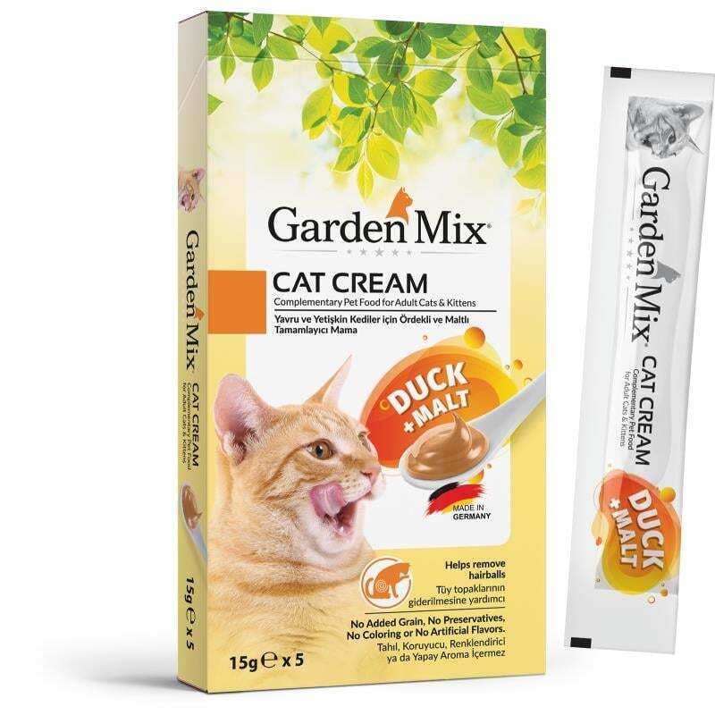 Garden Mix Kedi Kreması Ördek + Malt 15Gr*5