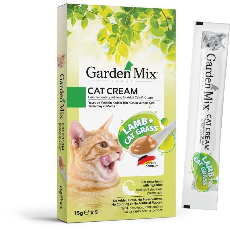 Garden Mix Kedi Kreması Kuzu + Kedi Otu 15Gr*5