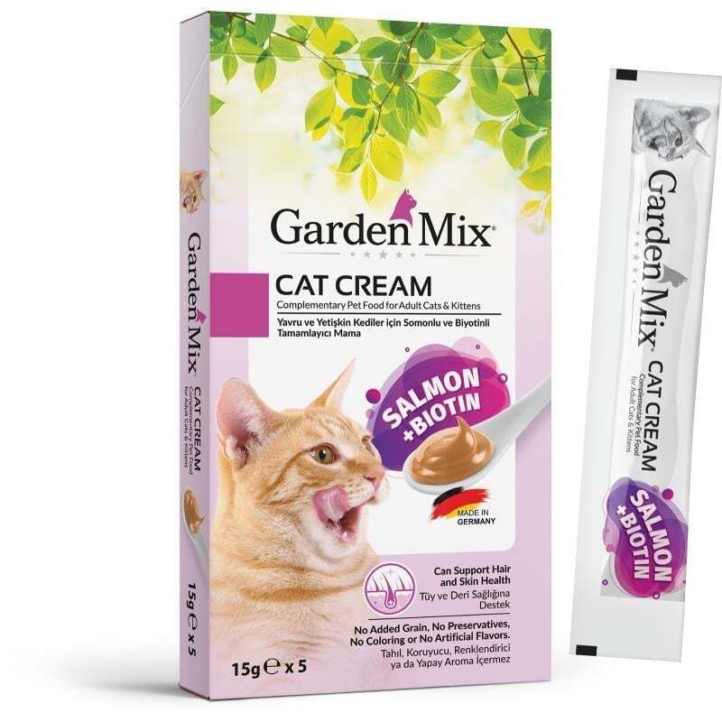 Garden Mix Kedi Kreması Somon +Biotin 15Gr*5