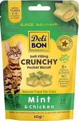 Delibon Chrunchy İçi Dolgulu Ödül Bisküvisi Tavuk&Naneli 60 Gr