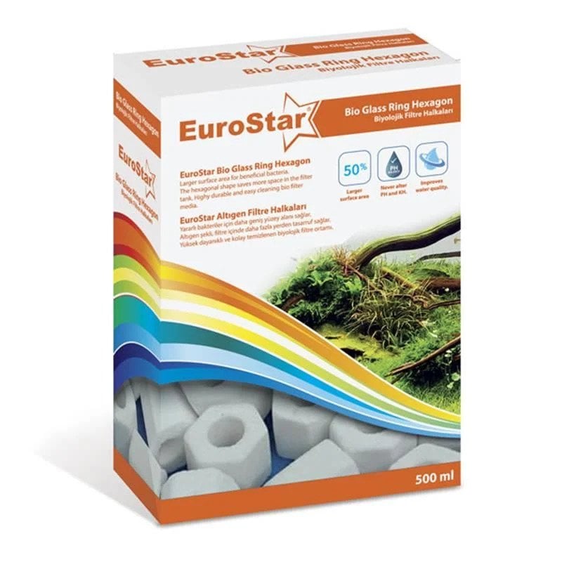 EUROSTAR BİO GLASS RİNG HEXAGON 500 ML SERAMİK FİLTRE MALZEMESİ