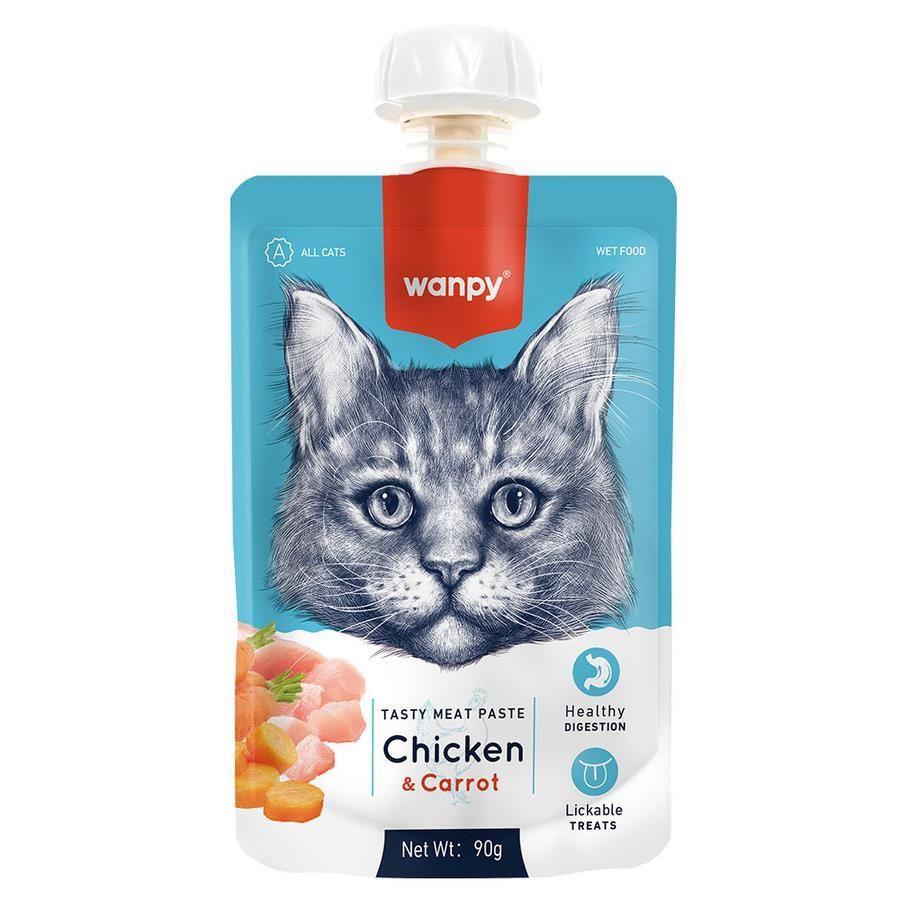 WANPY TAZE ET EZMESİ TAVUKLU&HAVUÇLU 90 GR KEDİ ÖDÜLÜ
