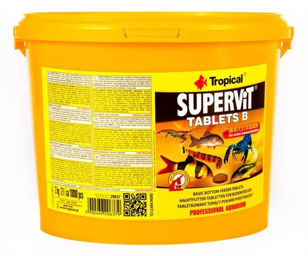 TROPİCAL SUPERVİT B 2KG KOVA TABLET YEM YENİ
