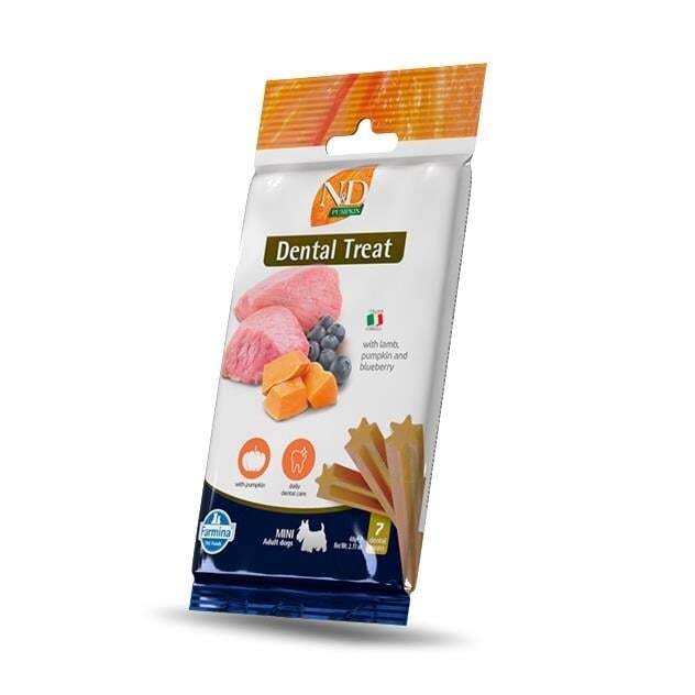 N&D Dental Treat Kuzu Etli & Yaban Mersini & Bal Kabaklı Mini Köpek Ödülü 60Gr