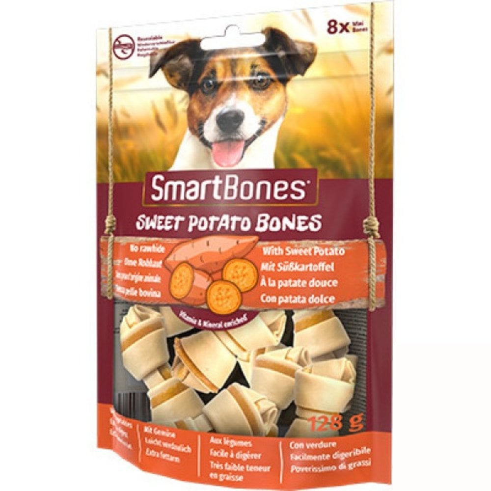 Smartbones Tavuklu Tatlı Patatesli Mini Düğüm Kemik 8'Li 128Gr Köpek Ödülü