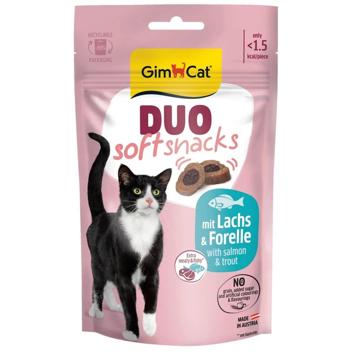 Gimcat Duo Soft Snacks Somon ve Alabalıklı Kedi Ödül Maması 50gr