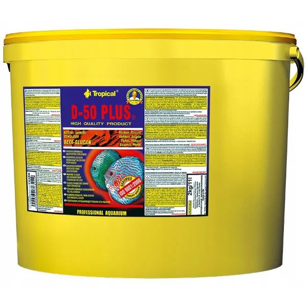 TROPİCAL D-50 PLUS FLAKES 11 LT/2 KG KOVA BALIK YEMİ