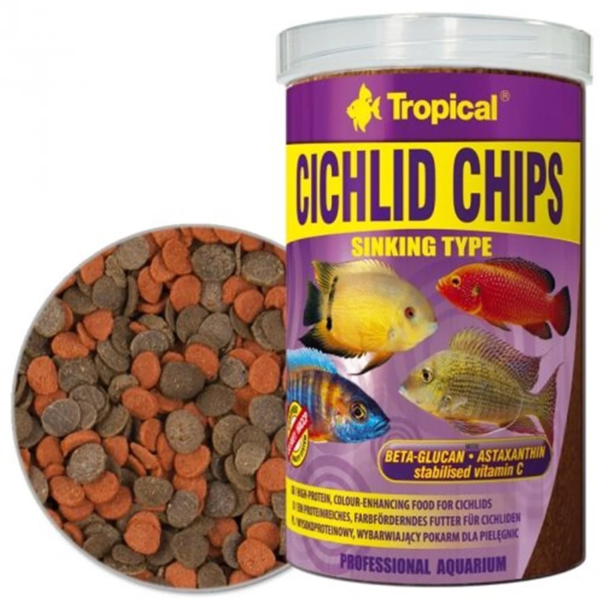 TROPİCAL CİCHLİD CHİPS 250MK/130 GR KUTU BALIK YEMİ