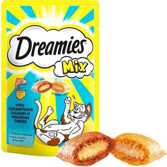DREAMİES MİX KEDİ ÖDÜL MAMASI SOMON BALIKLI VE PEYNİRLİ 60 GR