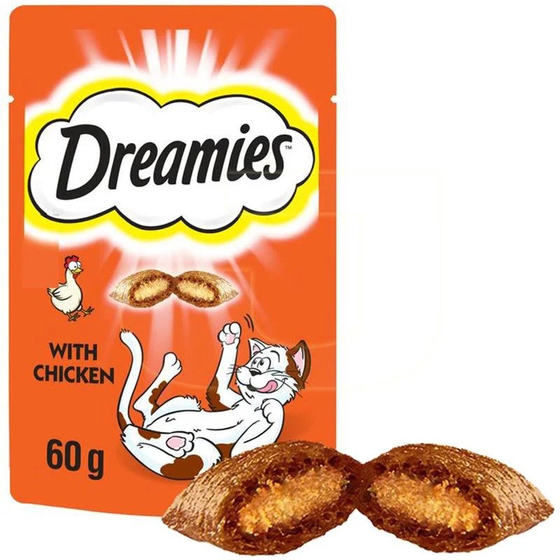 DREAMİES WİTH TASTY CHİCKEN 60GR. KEDİ ÖDÜLÜ