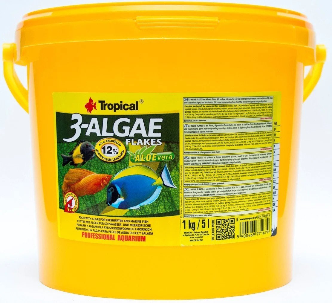 Tropical 3-Algae Flakes 11Lt/2Kg Kova Balık Yemi