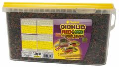 Tropical Cichlid Red Green Medium Sticks 10Lt/3,60Kg Kova Balık Yemi