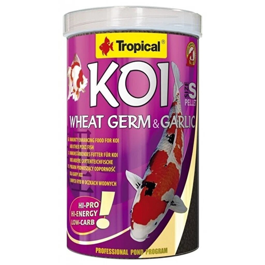 Tropical Koi Wheat Germ&Garlic Pellet Size M 1000ml/320g Kutu Balık Yemi