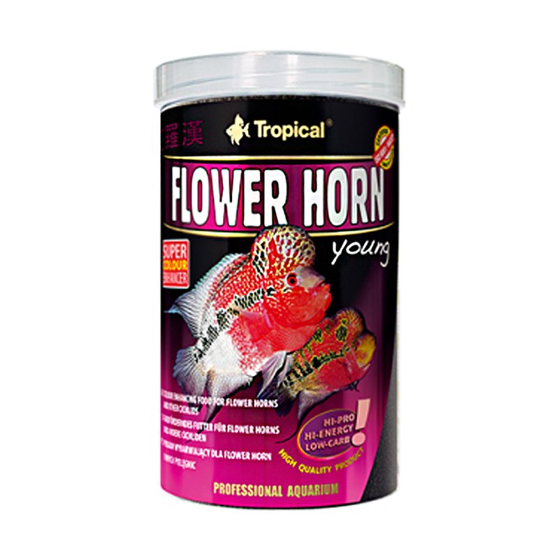 TROPİCAL FLOWER HORN YOUNG PELLET 250 ML KUTU BALIK YEMİ