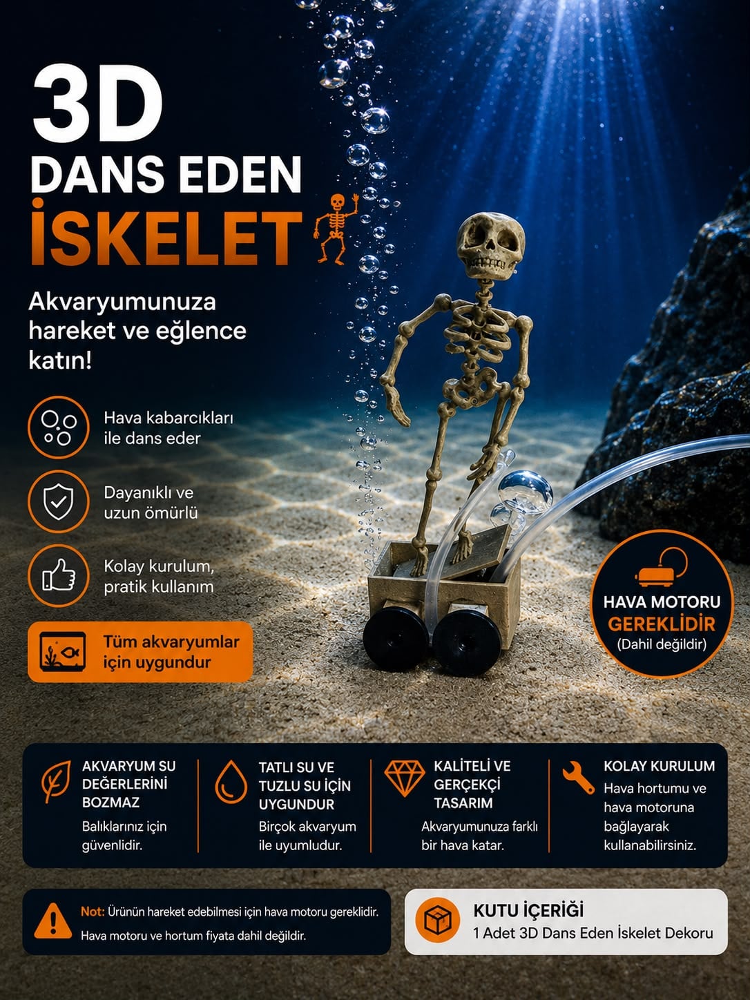 3D Dans Eden İskelet Koyu Bronz