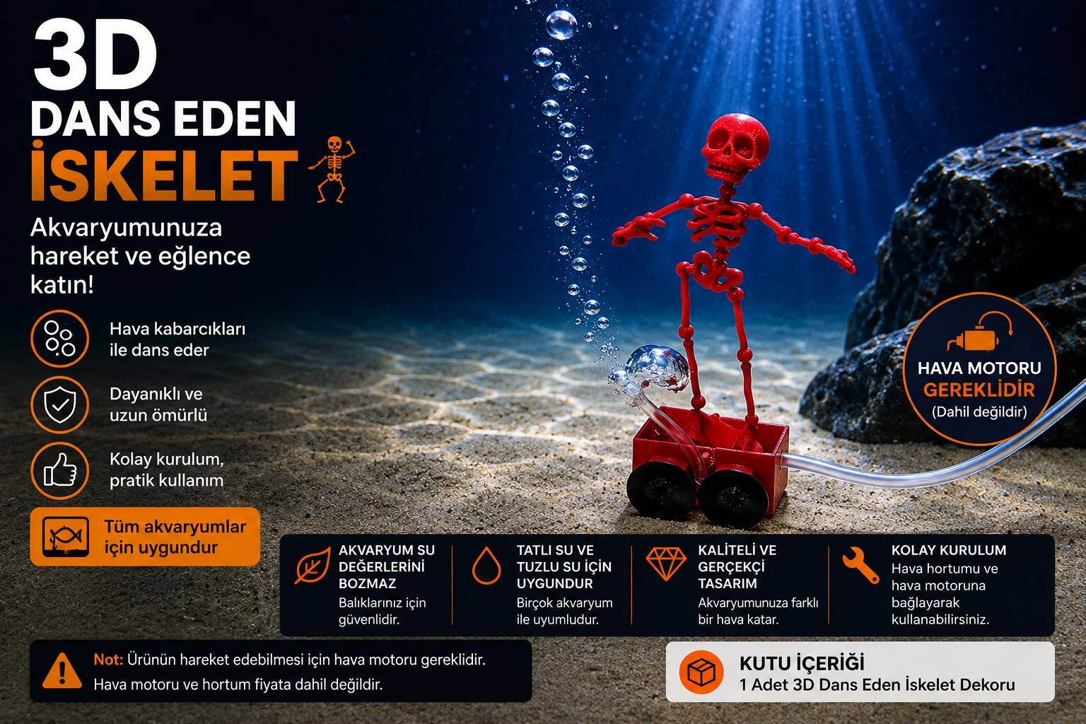 3D Dans Eden İskelet Kırmızı