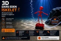 3D Dans Eden İskelet Kırmızı