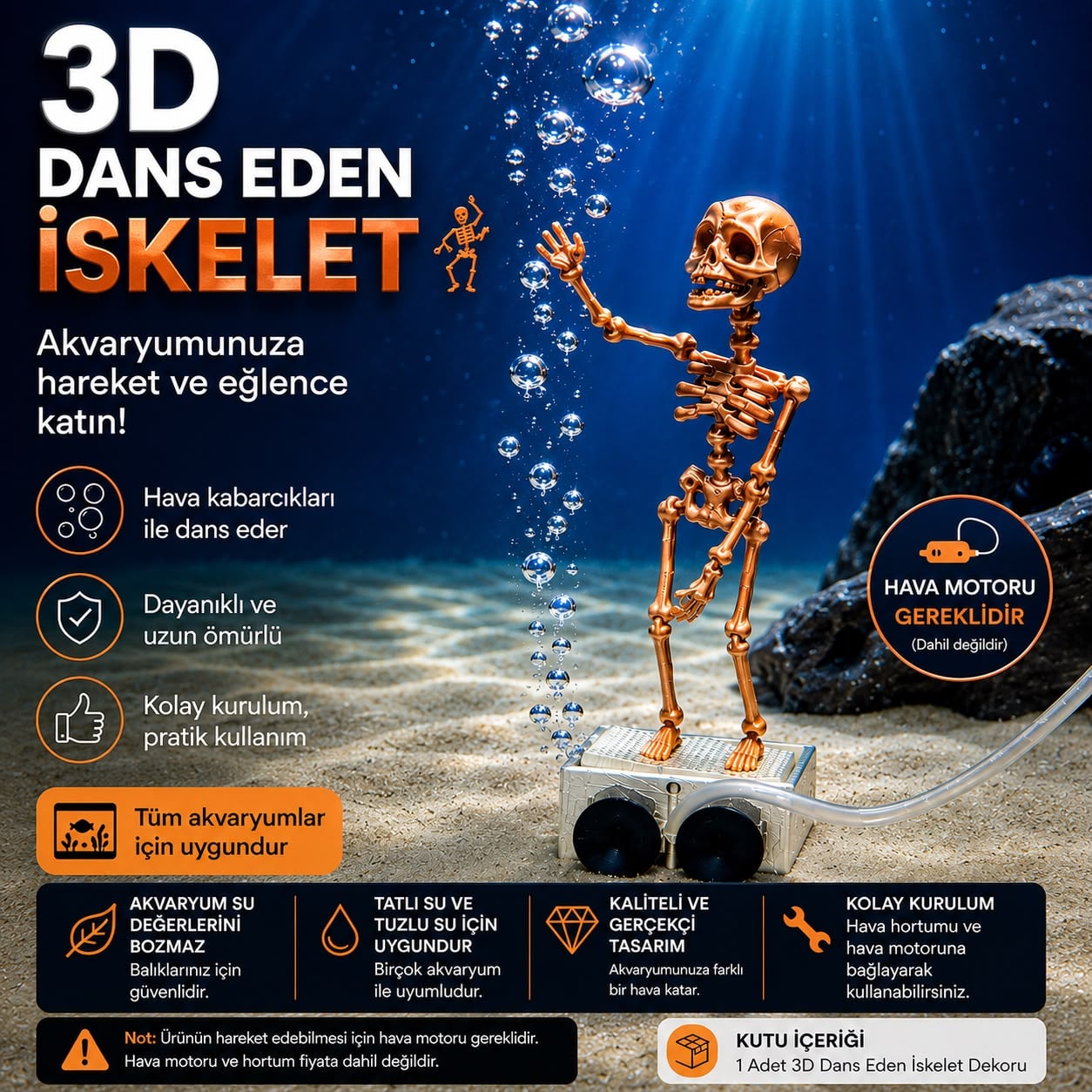 3D Dans Eden İskelet Bakır
