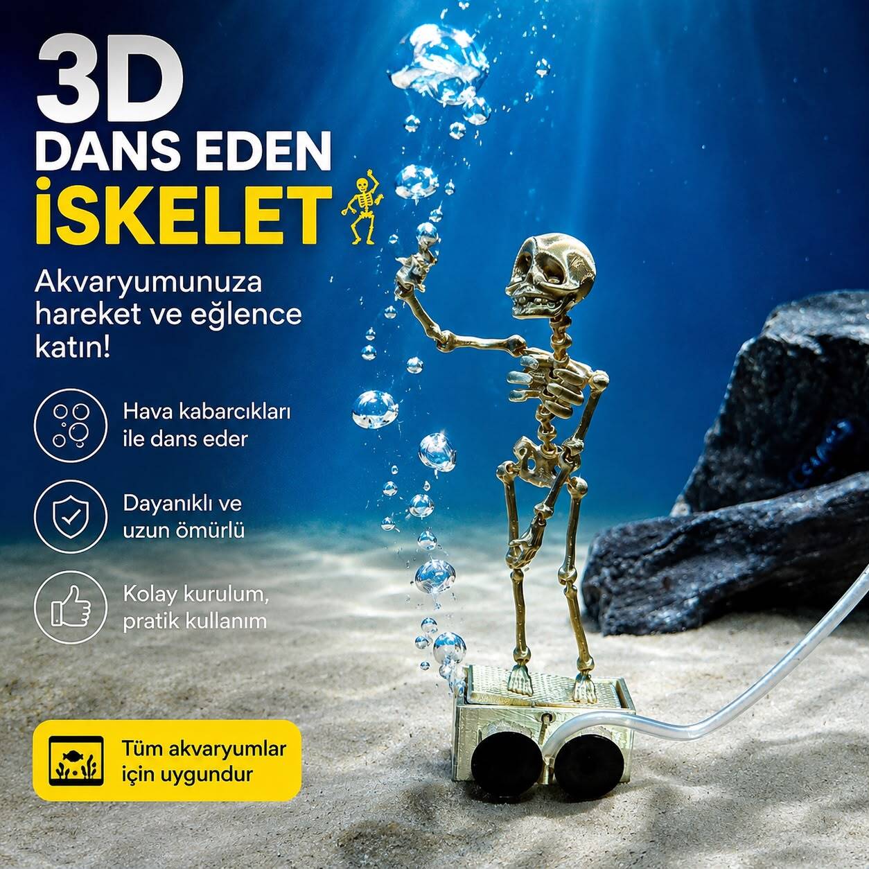 3D Dans Eden İskelet Bronz