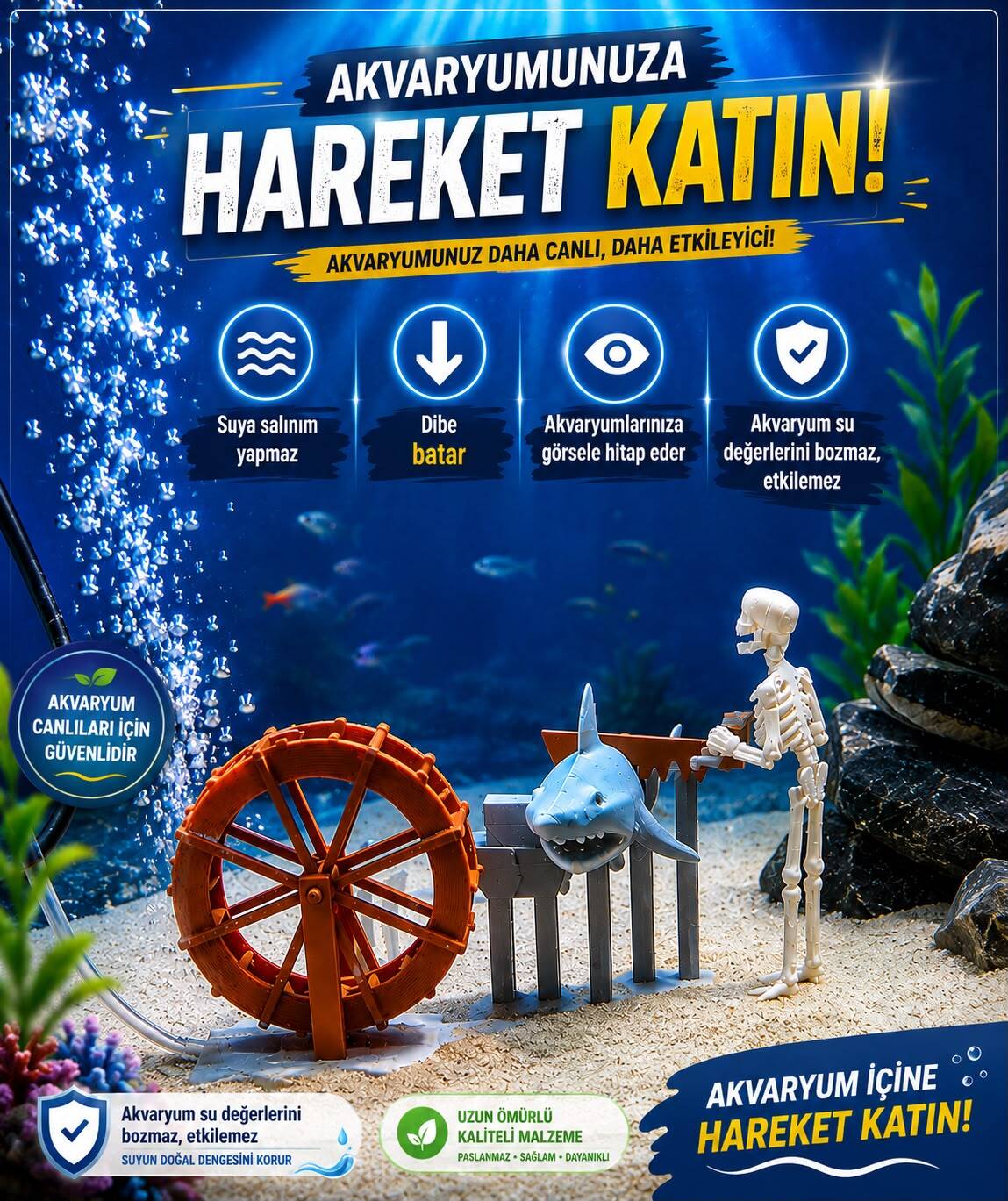 3D İskelet Köpek Balığı kesen ve Değirmen