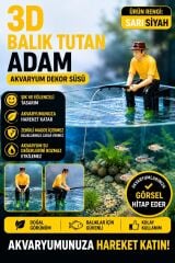 3D Balık Tutan Adam Figür Sarı Siyah