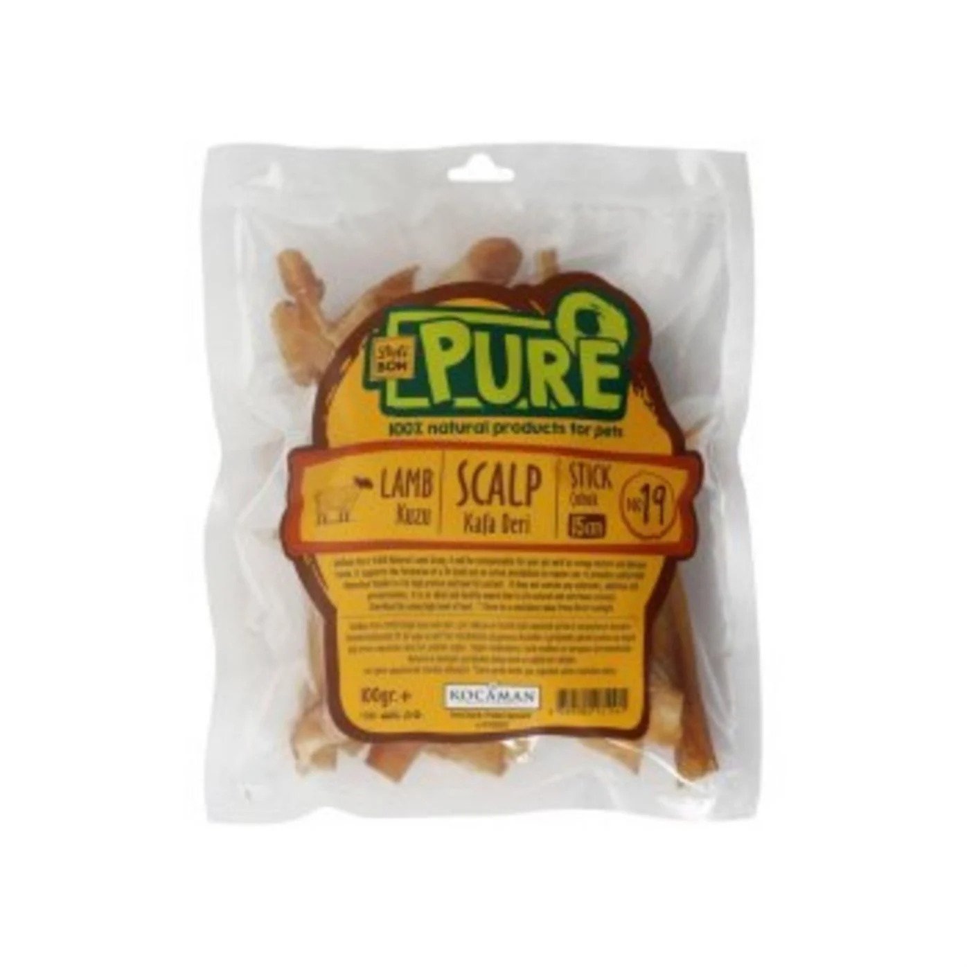 Delibon Pure Kuzu Kurutulmuş Kafa Derisi 100Gr Köpek Ödülü