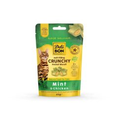 Delibon Chrunchy İçi Dolgulu Ödül Bisküvisi Tavuk&Naneli 60 Gr